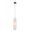 Fantasia Maru pendant light, white glass with brushed steel canopy, E27 fitting, 88mm diameter and 1200mm height