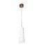 Fantasia Gylia pendant lamp with white patterned glass shade, brushed steel canopy, E27 fitting, 93 x 1200 mm, IP20