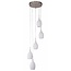 Lampe à suspension verre mat conique 420mm diamètre 5xE27