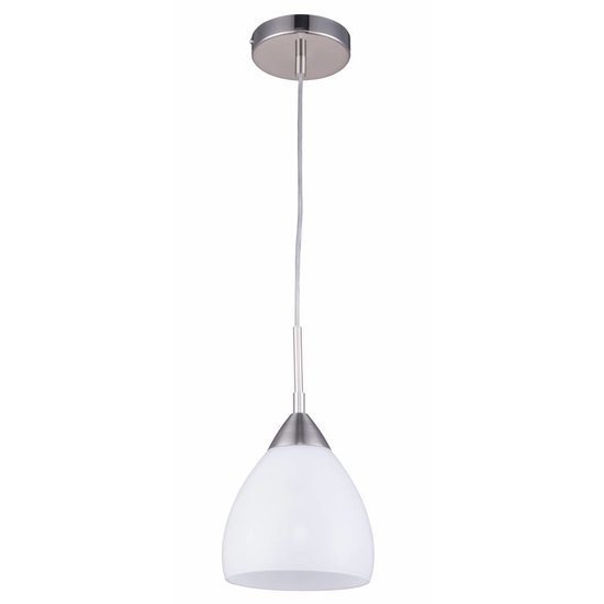 Fantasia Fantasia Ninis glazen hanglamp in koepelvorm, grijs/nikkel, E27 fitting (excl.), diameter 160mm, hoogte 1200mm