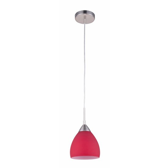 Fantasia Ninis glass pendant lamp, dome-shaped, grey/nickel, E27 fitting (bulb excl.), 160mm diameter, 1200mm height