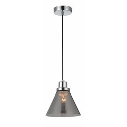 Lampe à suspension verre fumé conique E27 diamètre 200mm