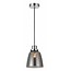 Fantasia Nali hanglamp gerookt glas, E27-fitting, 200mm diameter, 1200mm hoogte, chroom