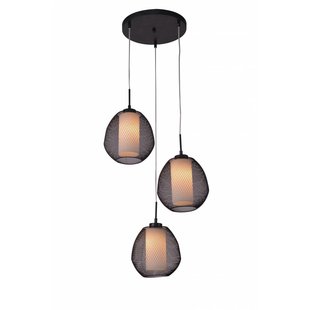 Hanging lamp pear black and white E27x3 470mm diameter