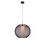Fantasia Lunki suspension boule noire et blanche, culot E27, diametre 500mm, hauteur 1200mm, acier et verre