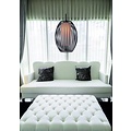 Fantasia Muna hanglamp, ovaal, zwart-wit, staal en glas, diameter 250 mm, hoogte 1200 mm, E27 fitting, IP20