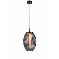 Fantasia Muna suspension, ovale, structure acier noir et verre blanc, diamètre 250 mm, hauteur 1200 mm, culot E27, IP20