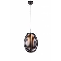 Fantasia Muna hanglamp ovaal zwart-wit glas E27 250mm
