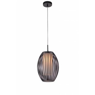 Lampe à suspension design ovale noire et blanche E27 diamètre 250mm