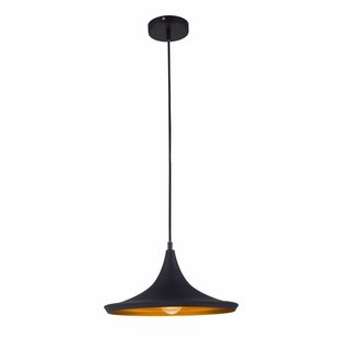 Lampe à suspension design noir-or 1xE27 diamètre 360mm