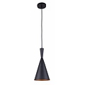 Fantasia OSHA suspension, forme conique noire et or, culot E27, diametre 185mm, hauteur 1200mm, acier