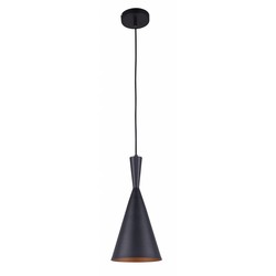 Hanging lamp design conical black-gold 1xE27 185mm diameter