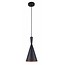 Fantasia OSHA suspension, forme conique noire et or, culot E27, diametre 185mm, hauteur 1200mm, acier