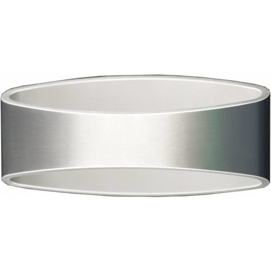 Fantasia Myra wall light in grey (aluminium), oval shape with up and down light, 5W LED, 410 lumen, 175mm wide