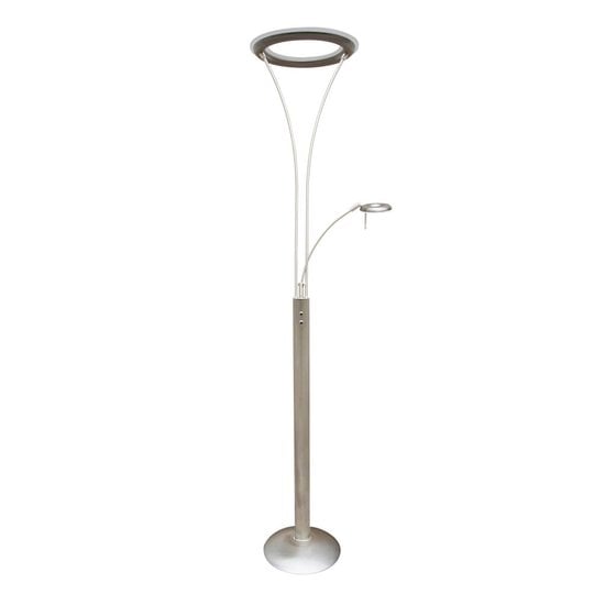 Fantasia Ceres vloerlamp met leeslamp in wit chroom, dimbare LED 30W + 6W, 3050 + 600 lumen, 3000K warm wit