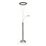 Fantasia Ceres floor lamp with reading light in white-chrome, dimmable LED 30W + 6W, 3050 + 600 lumen, 3000K warm white