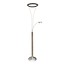 Fantasia Ceres Stehlampe mit Leselampe in weiß-chrom, dimmbare LED 30W + 6W, 3050 + 600 Lumen, 3000K warmweiß