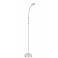 Fantasia Fantasia Safrane lámpara de pie, blanco-cromo, brazo flexible, LED 5W, 400 lúmenes, altura 1200-1400 mm