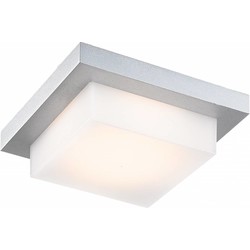 Plafón LED exterior cuadrado 5W LED IP54 plata