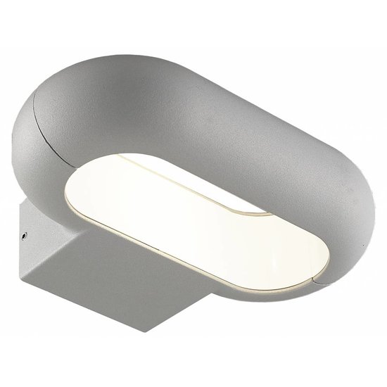 Wandlamp buiten LED ovaal 5W zilver of grafiet IP54 220mm breed