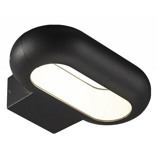 Fantasia Lola LED outdoor wall light, oval, silver, IP54, 220x157x56mm, 5W, 400 lumens, 3000K warm white light