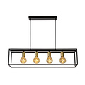 LUCIDE LUCIDE RUBEN - Lámpara Colgante - 4xE27 - Negra - Perfecta para iluminación interior elegante