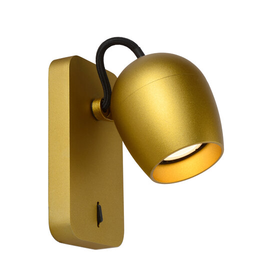 LUCIDE LUCIDE PRESTON - Dimbare Wandspot met LED in Mat Goud