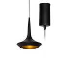 Lámpara colgante negra con interior dorado - Diseño elegante para tu hogar