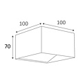 Applique murale Indigo Kava carrée blanche, LED 5W intégrée, 500 lumens, 3000K blanc chaud, up/down, 100x100x70mm