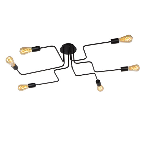 LUCIDE LUCIDE LESTER - Stijlvolle Plafonnière met 6xE27 Fittingen