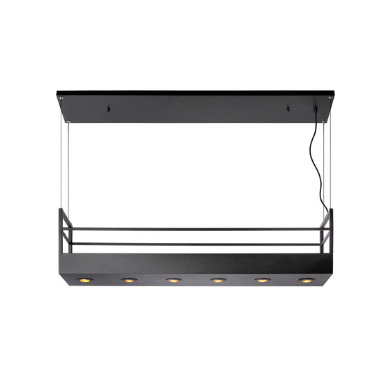 LUCIDE LUCIDE MIRAVELLE - Lámpara colgante negra elegante con 6xGU10