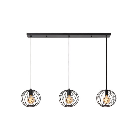 LUCIDE LUCIDE DANZA - Suspension Élégante avec 3xE27 en Noir