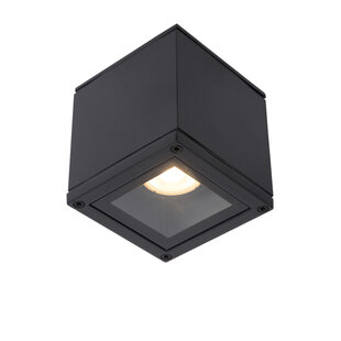 LUCIDE AVEN - Plafondspot Badkamer - 1xGU10 - IP65 - Zwart