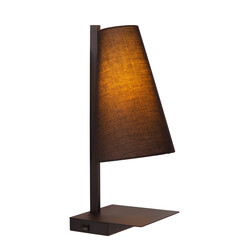 LUCIDE GREGORY - Nachttischlampe - 1xE27 - Mit USB-Ladepunkt - Schwarz