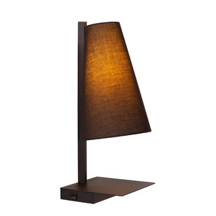 LUCIDE GREGORY - Bedlamp - 1xE27 - With USB Charging Point - Black