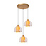 LUCIDE LUCIDE GUNHILD - Elegante Transparante Hanglamp met 3xE27 Fitting