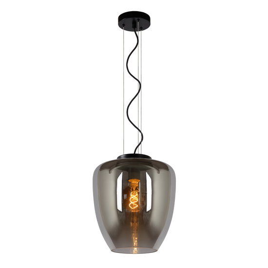 LUCIDE LUCIDE FLORIEN - Stijlvolle Hanglamp met Fumé Glas
