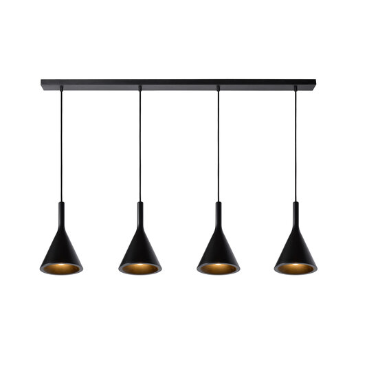 LUCIDE LUCIDE GIPSY - Lámpara Colgante - 4xE27 - Negra - Crea un ambiente acogedor en tu hogar