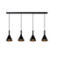 LUCIDE LUCIDE GIPSY - Stijlvolle Hanglamp met 4xE27 Fitting in Zwart