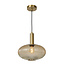 LUCIDE LUCIDE MALOTO - Stijlvolle Hanglamp met Amber Glas