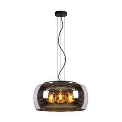 LUCIDE OLIVIA - Pendelleuchte - Ø 50 cm - 3xE27 - Fumé