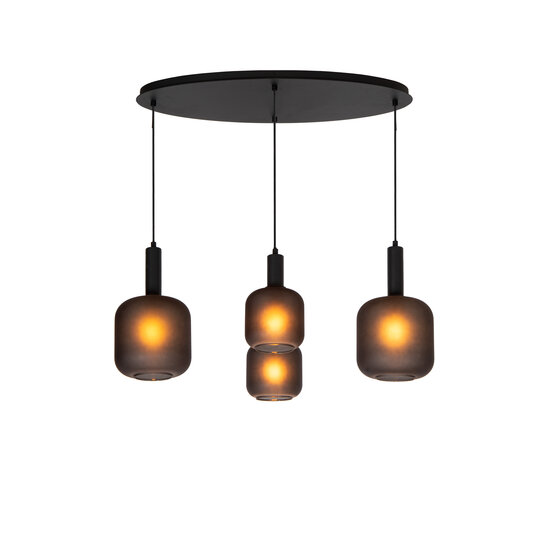 LUCIDE LUCIDE ELOISE - Lámpara Colgante - 4xE27 - Negra - Perfecta para crear un ambiente acogedor en interiores