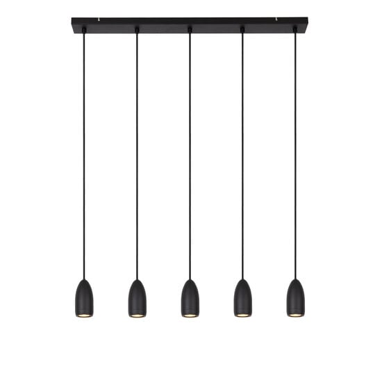 LUCIDE LUCIDE EVORA - Stijlvolle Hanglamp met 5xGU10 in Zwart