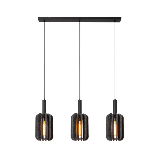 LUCIDE LUCIDE RAFAL - Lámpara colgante - 3xE27 - Iluminación elegante en gris para tu hogar
