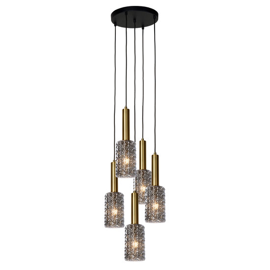 LUCIDE LUCIDE CORALIE - Elegante Hanglamp in Mat Goud/Messing