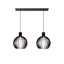 LUCIDE MIKAELA - Suspension - 2xE27 - Noir