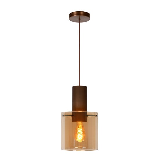 LUCIDE LUCIDE TOLEDO - Pendelleuchte - Ø 20 cm - 1xE27 - Bernstein - Schaffen Sie eine warme Atmosphäre in Ihrem Zuhause