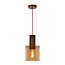 LUCIDE LUCIDE TOLEDO - Stijlvolle Hanglamp met Amber Glas