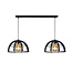 LUCIDE LUCIDE DIKRA - Lámpara Colgante - 2xE27 - Negra - Ideal para crear un ambiente acogedor