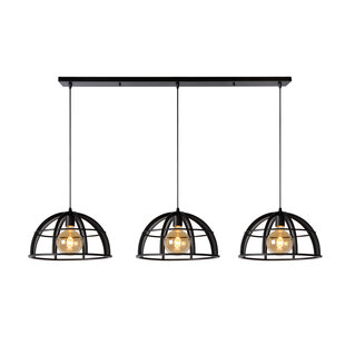 LUCIDE DIKRA - Lámpara Colgante - Ø 40 cm - 3xE27 - Negra
